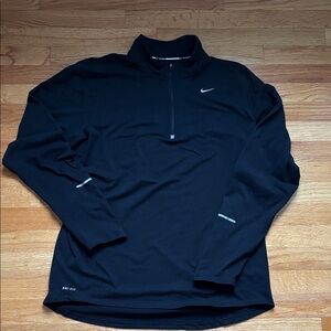 Nike Running Dry Fit Black Quarter-Zip Pullover Size L